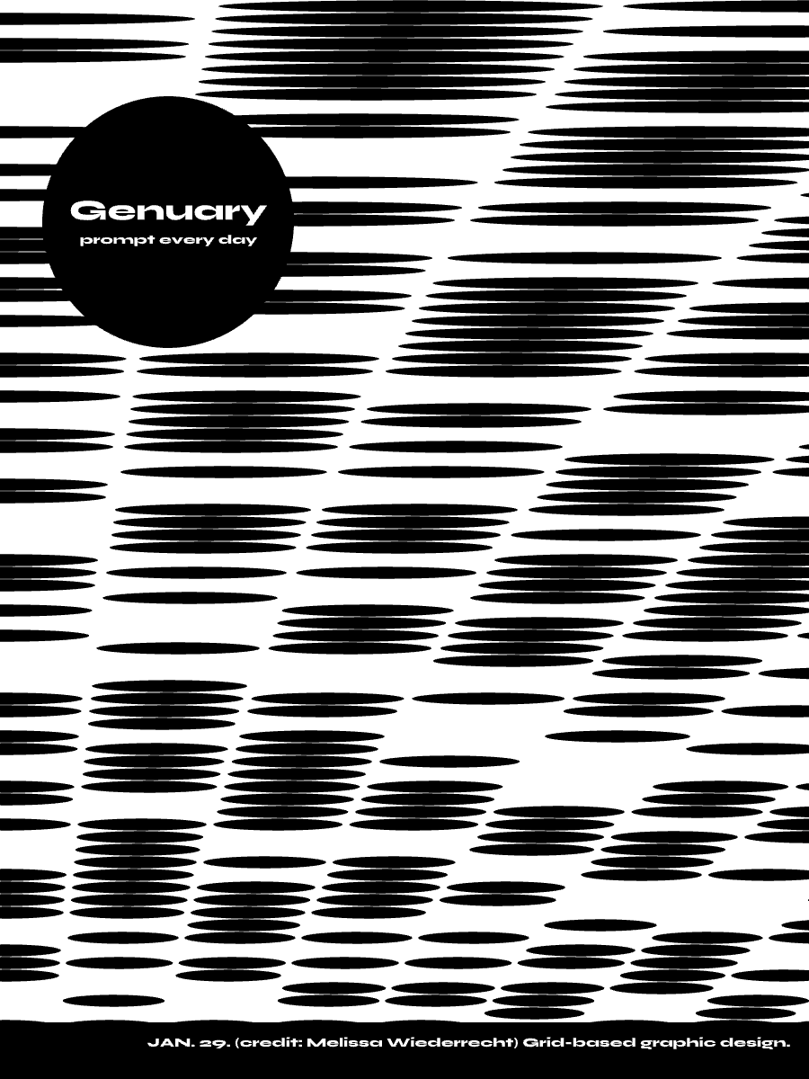 Grid-based graphic design with ellipses