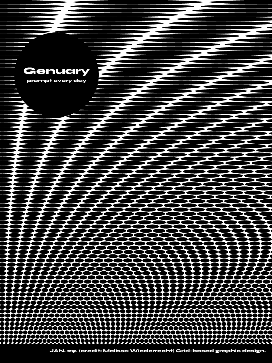 Grid-based graphic design with ellipses