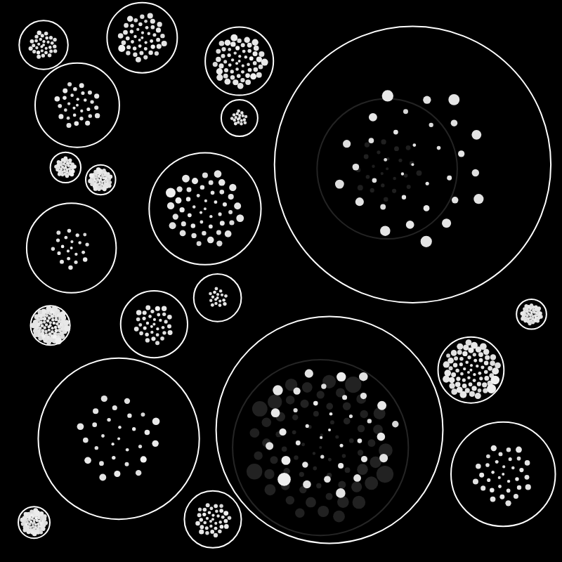 Abstract map with circle packing algorithm