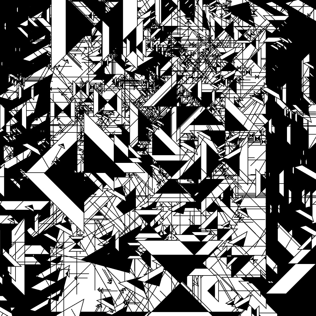 Recursive pattern in black and white
